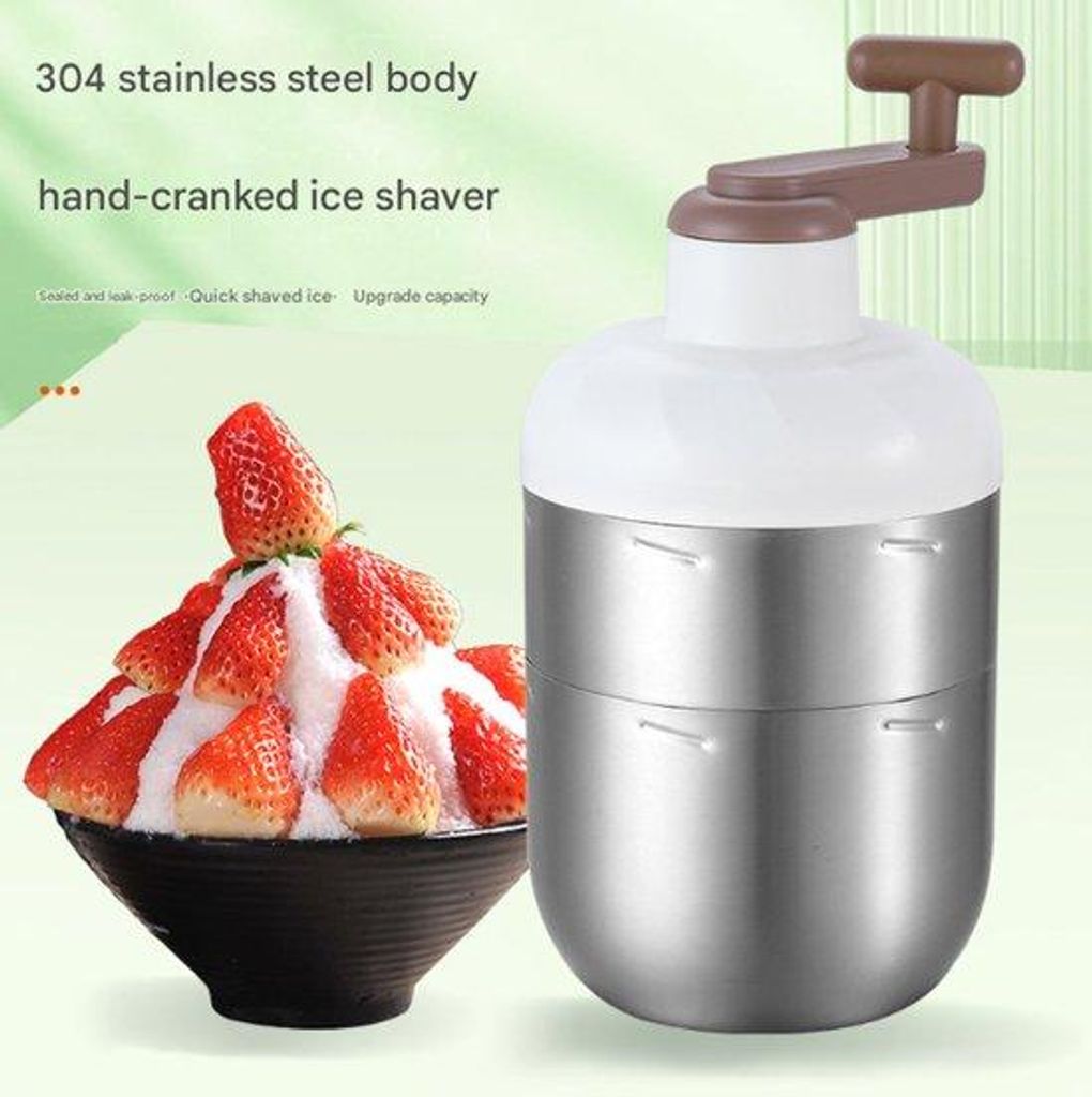 Manuelle Eisrasp, Edelstahl 304, kleine Slush-Maschine für den Haushalt, handliche Eis-Maker, Eisraspmaschine, Eiscrusher.