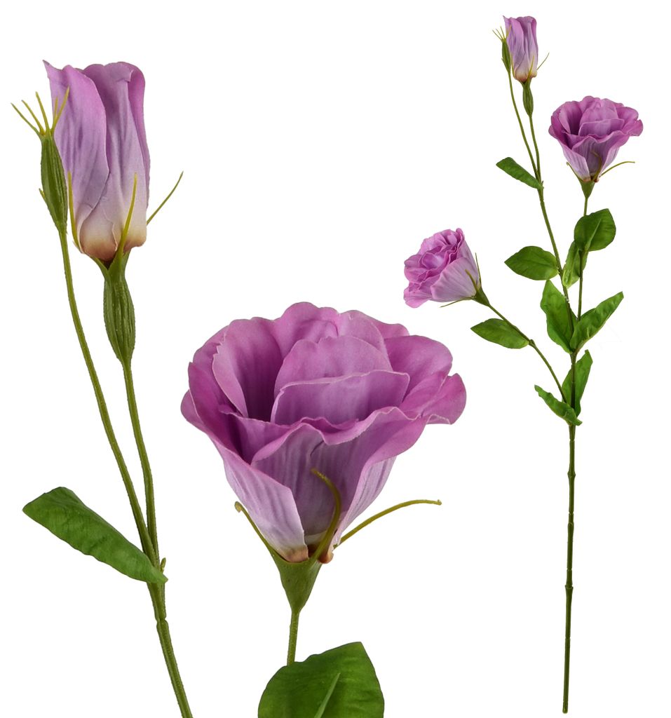 Kunstblumenzweig Kunststoff MONDEX Viridis Eustoma 70 cm Mehrfarbig 1 Stück