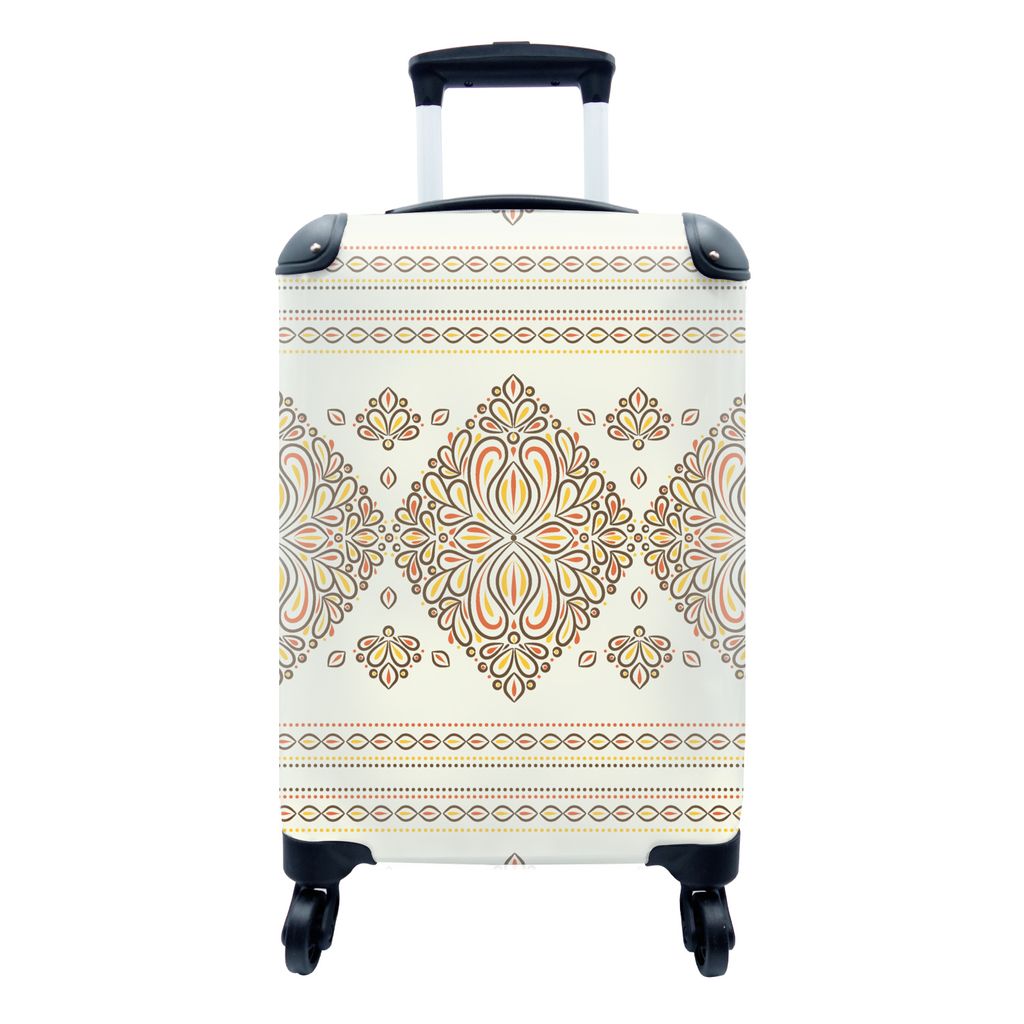 MuchoWow Koffer Handgepäck Trolley Rollkoffer Kleine Reisekoffer mit 4 Rollen - Boho - Gold - Design - Luxus - Cabin Size < 55x40x23 cm & 55x40x...