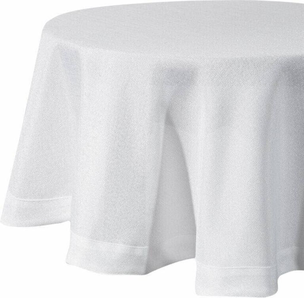 EUROFIRANY | Tischdecke - 180 cm - Rund - Weiß - Elegante Produktbild 