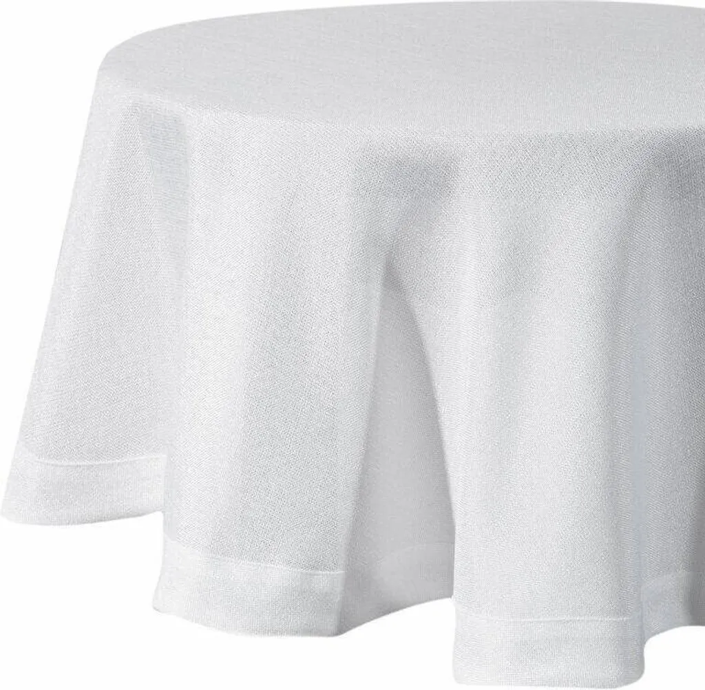 Nappe de table ronde blanche 180 cm STELLA2 en textile haut de gamme