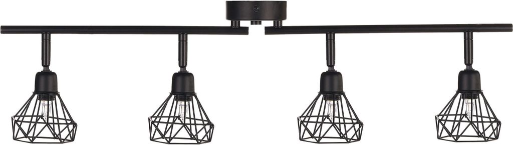 BELIANI Deckenleuchte Schwarz Metall 4-flammig Verstallbar Diamant Form Industrie Look Moderne Wandlampe