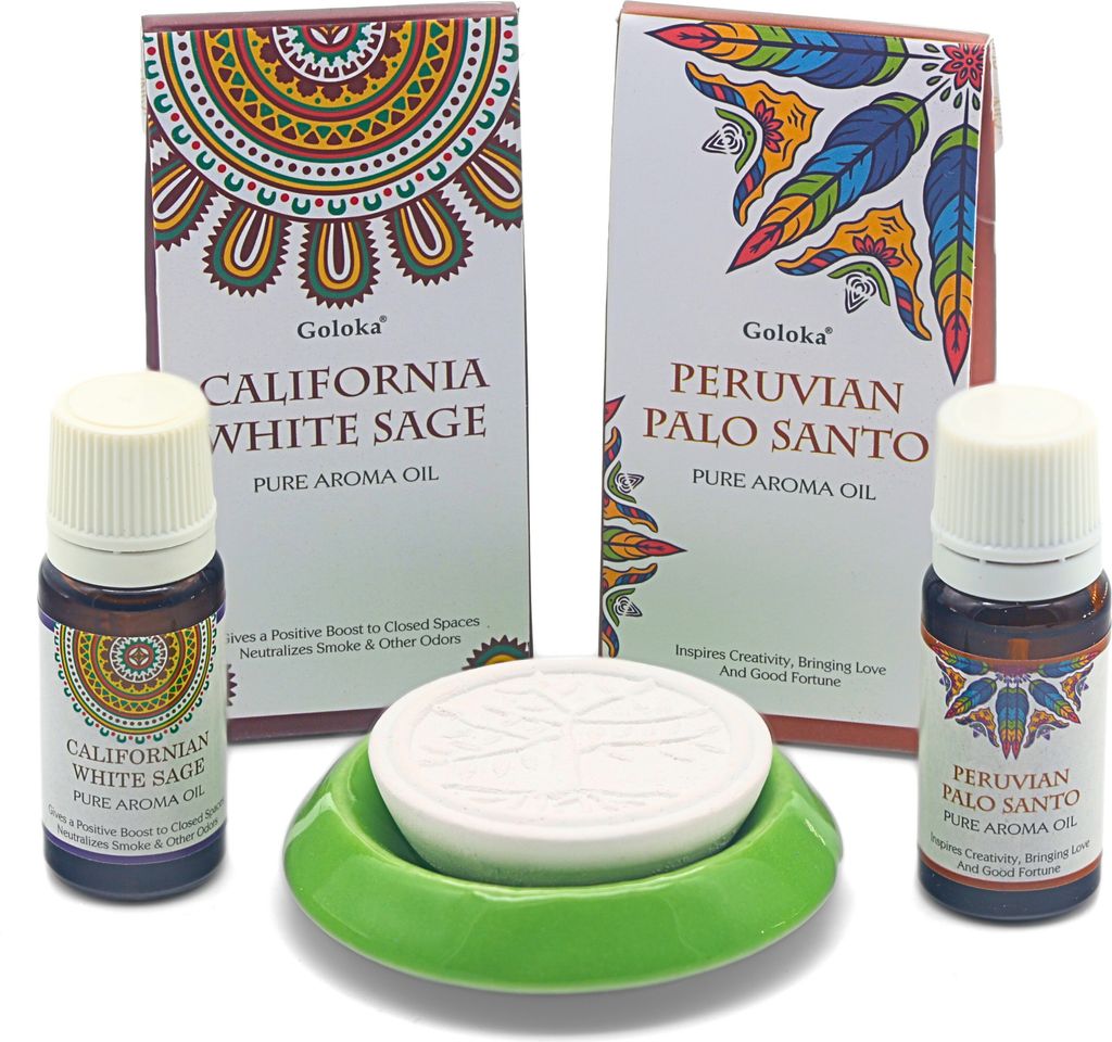 Komplettset mit Duftöl und Duftstein, natürlicher Diffusor, Aromatherapie auch für ätherisches Öl