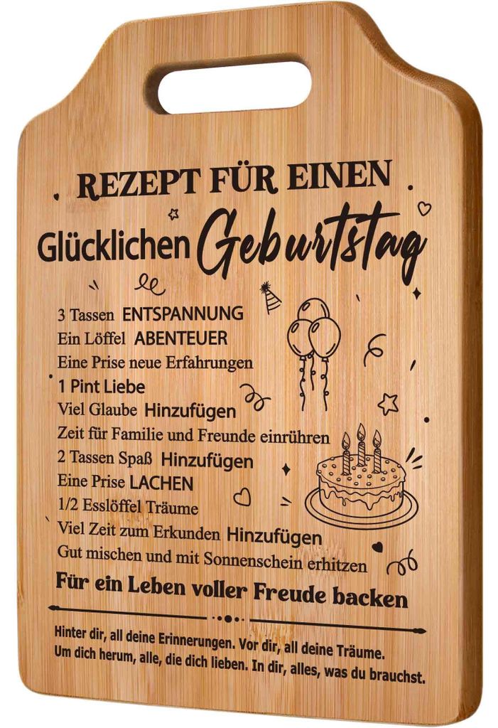 Geburtstagsgeschenk für Frauen und Männer, Geschenk für die Freundin – Bambus-Schneidebrett, Geschenkideen zum Geburtstag für Frauen, beste F...