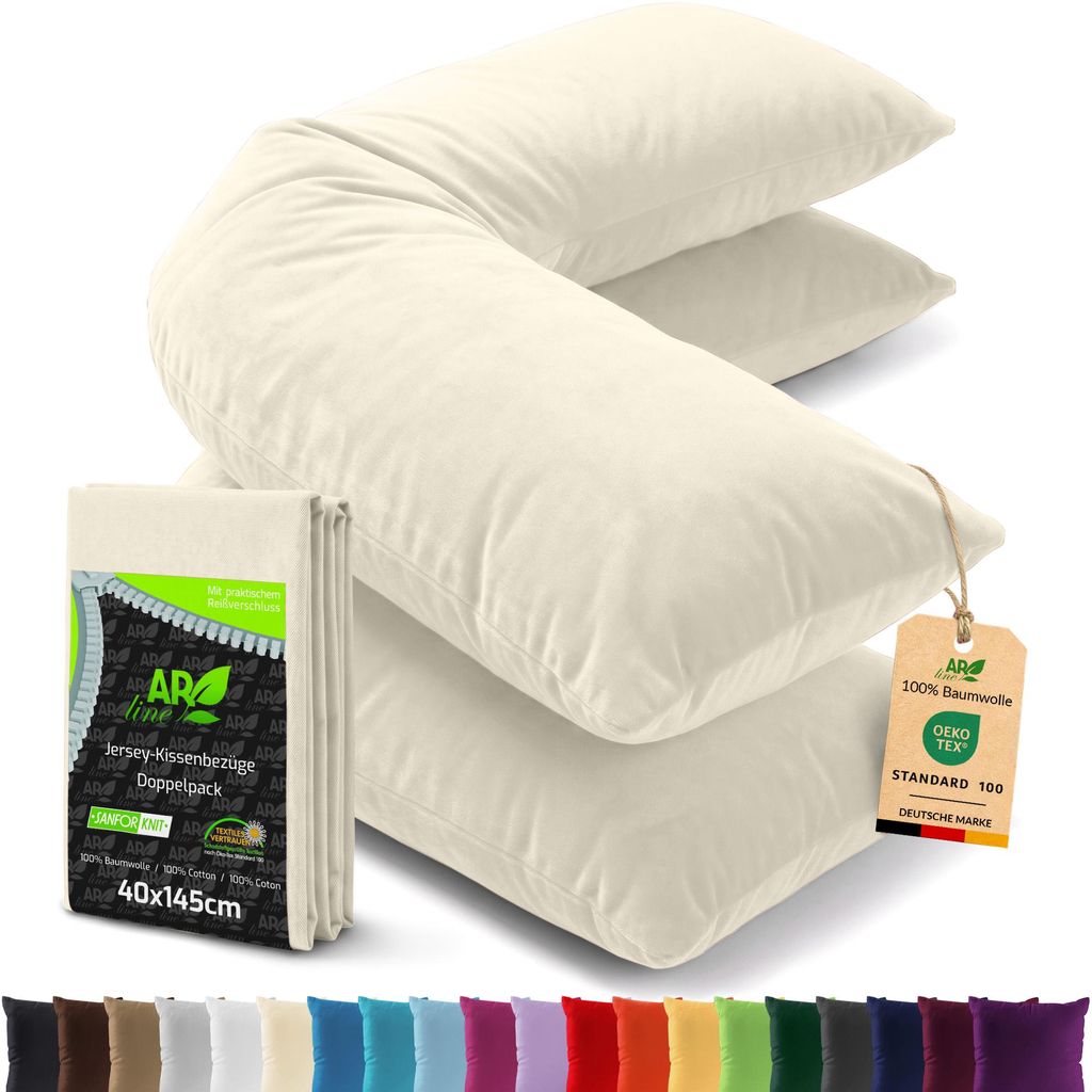 AR Line 2er Pack Jersey Kissenbezüge 40x145 Baumwolle – Produktbild 