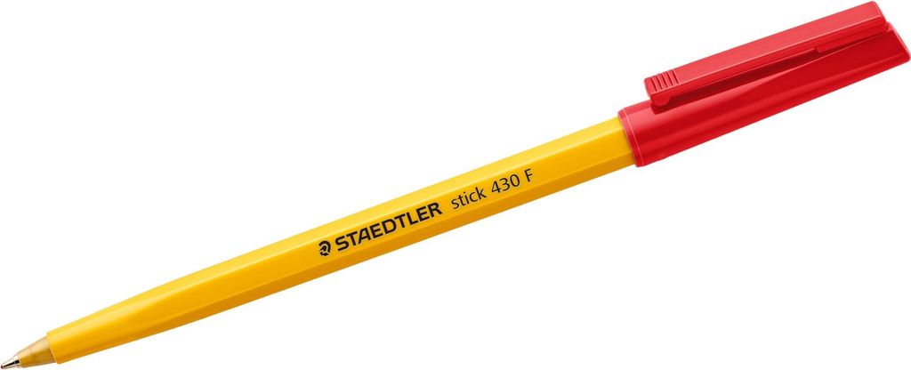 Kugelschreiber stick Kappenmodell F rot Packung mit 10 Stück