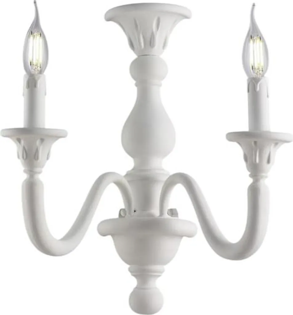 Applique murale bois blanc 2 lumières Lucca pour éclairer un salon sombre