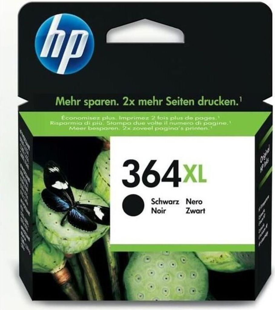 HP 364XL Tintenpatrone Schwarz, Hohe Kapazität, Original, CN684EE, für DeskJet 3070A, Photosmart 5525/6525