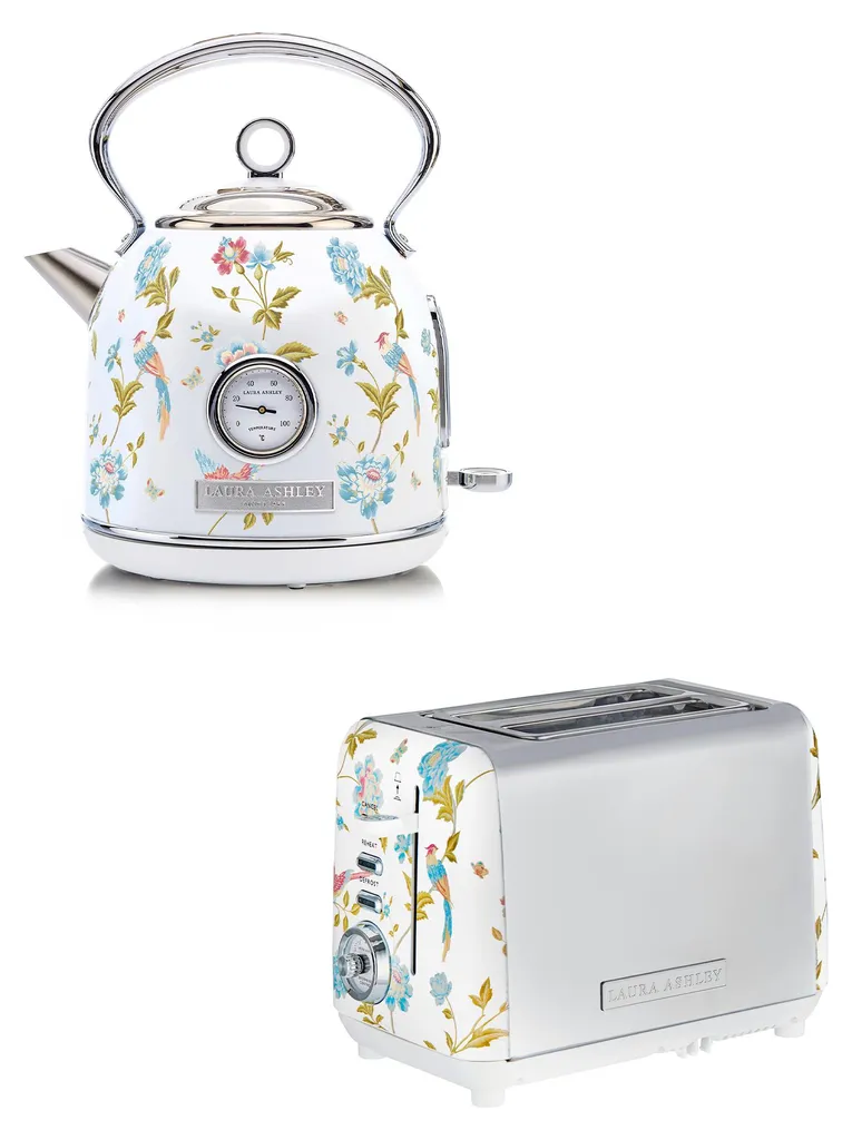 Duo Bouilloire et Grille-pain Laura Ashley Blanc Elveden pour Cuisine