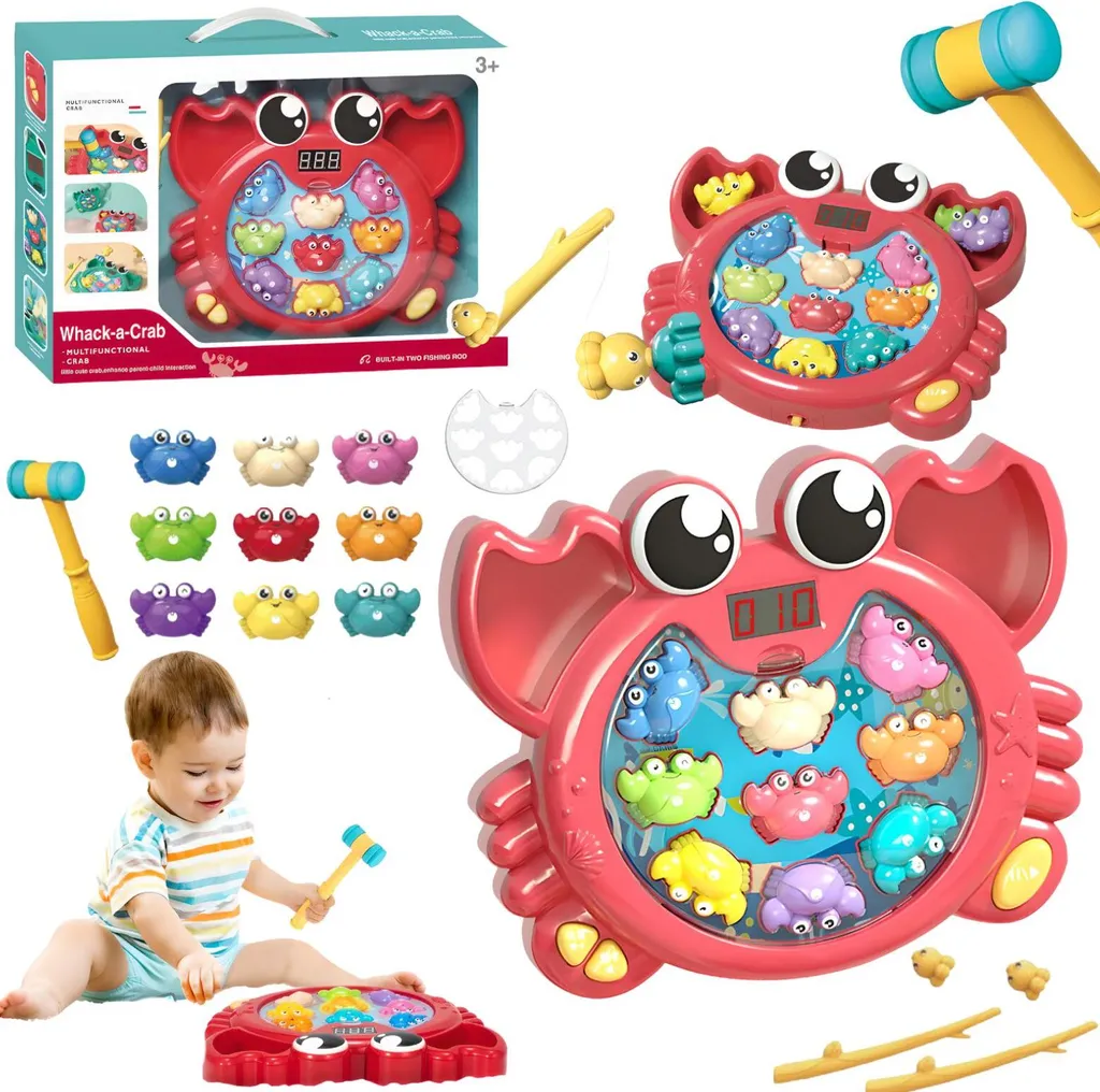 Jeu de société de pêche au crabe interactif pour enfants dès 3 ans