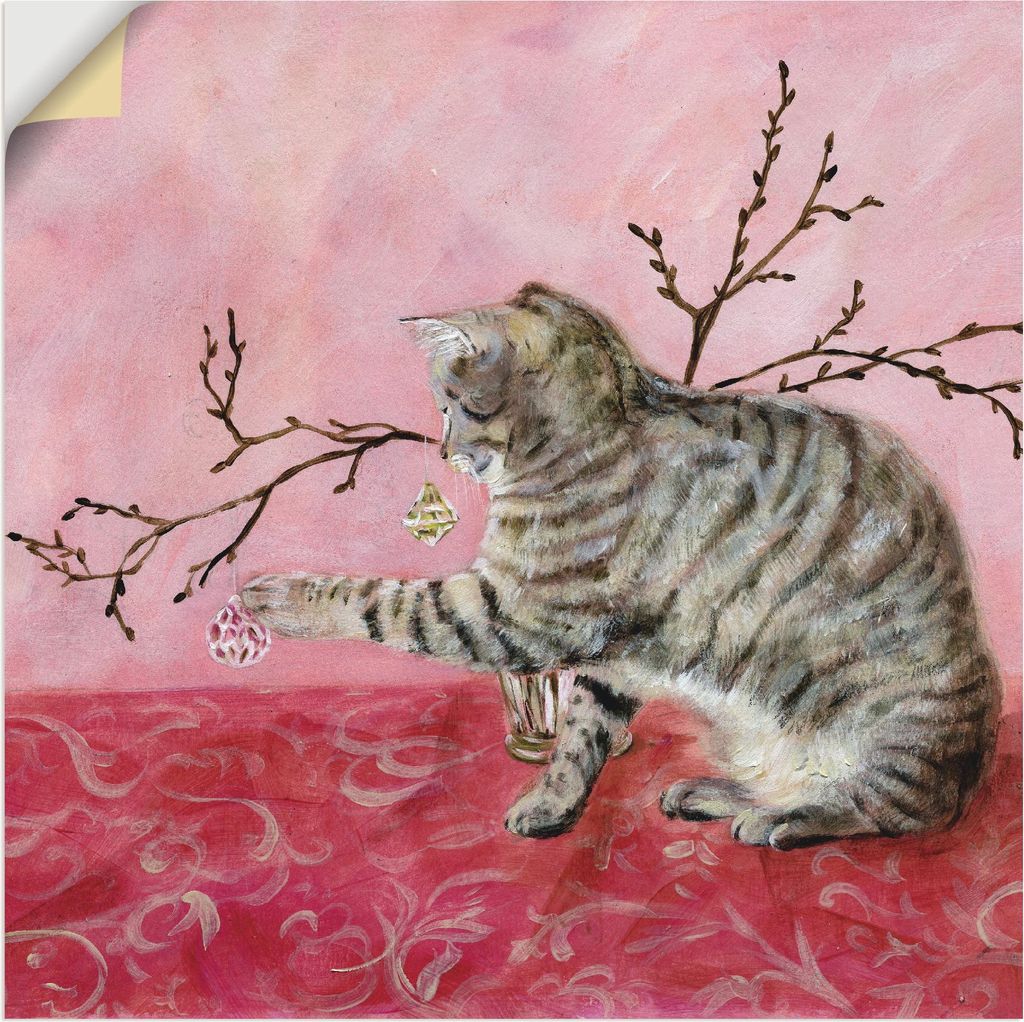 ARTland Wandbild, selbstklebend Katzenspiel Größe: 70x70 cm