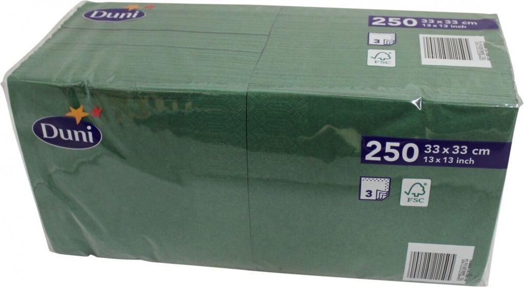 Duni Servietten jägergrün 33x33cm 3lagig 250 Stück Produktbild 