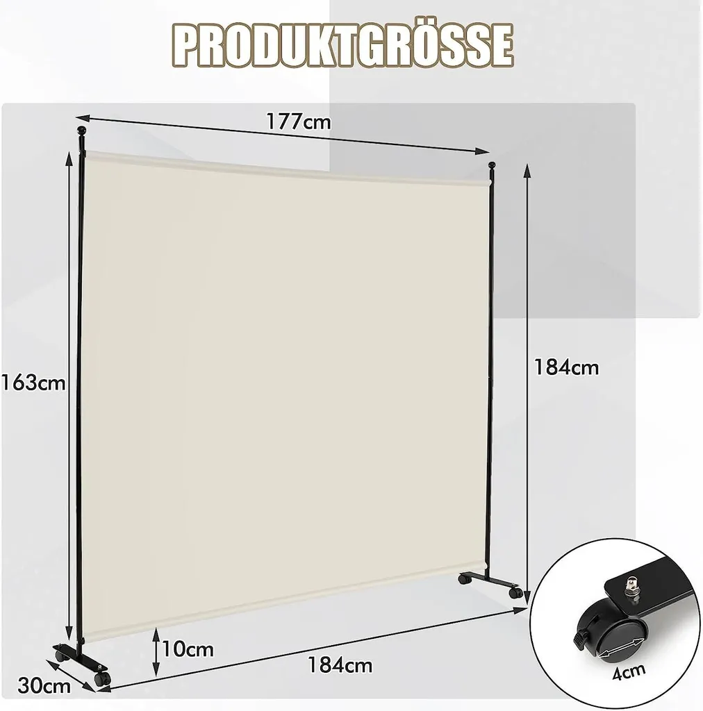 Écran de Projection Sans Plis avec Roulettes - Solution Mobile JV10722WH