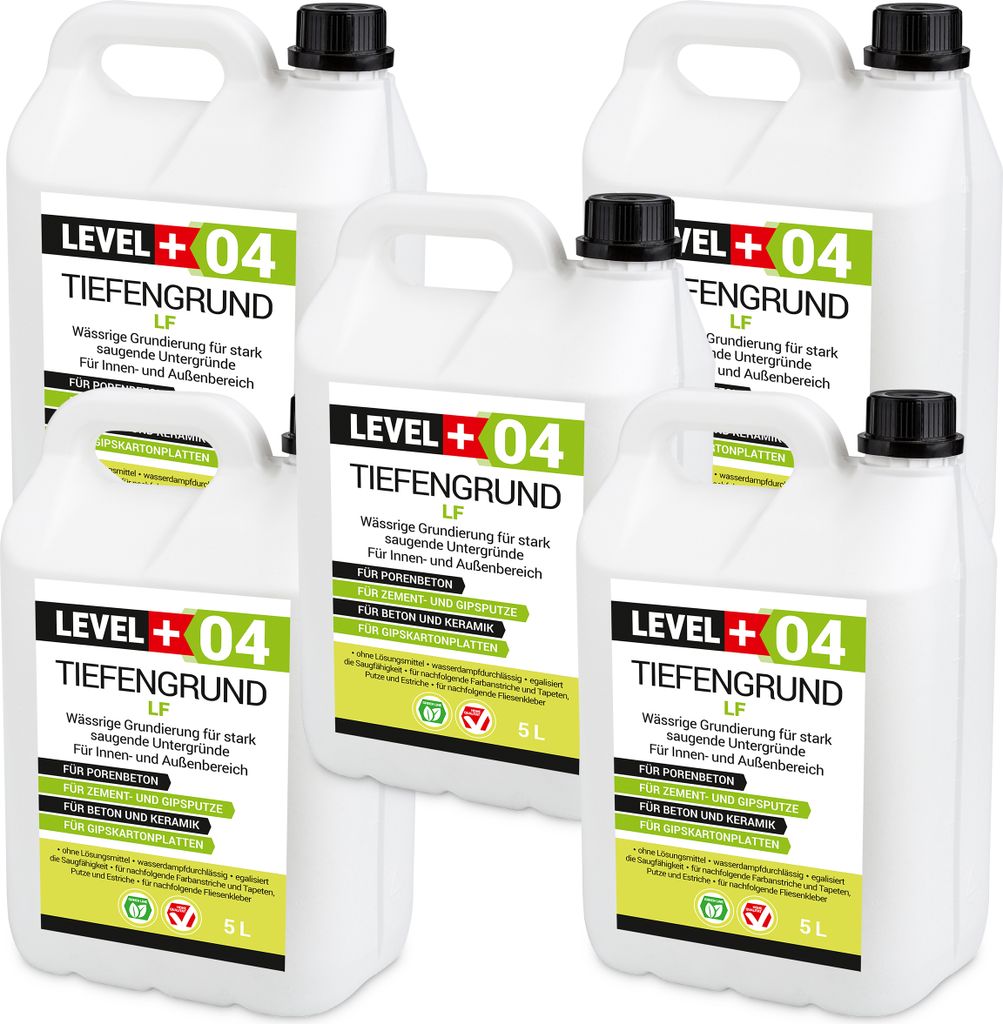 Tiefgrund Universal 25L Grundierung Haftgrund Tiefengrund Wand Boden LF Innen Außen LEVEL+ RM04