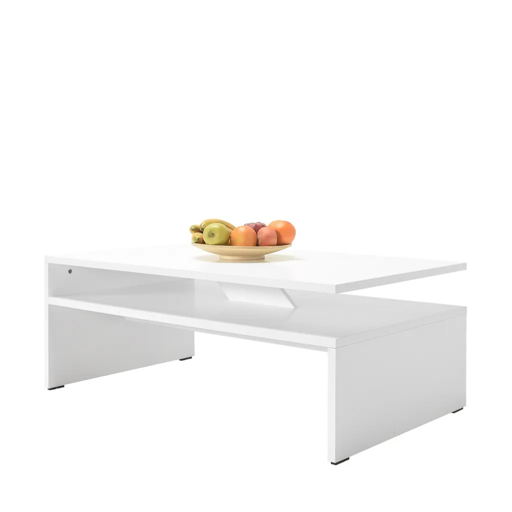 Table basse résistante et facile à nettoyer blanc diamant 110x65 cm - 7