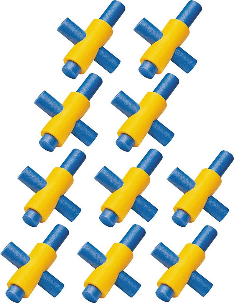 Schwimmnudel-Verbinder 2-Loch Set – 2 Verbinder + 2 Nudeln (gelb & Grün), Je 160 Cm, Für Pool-Spiele
