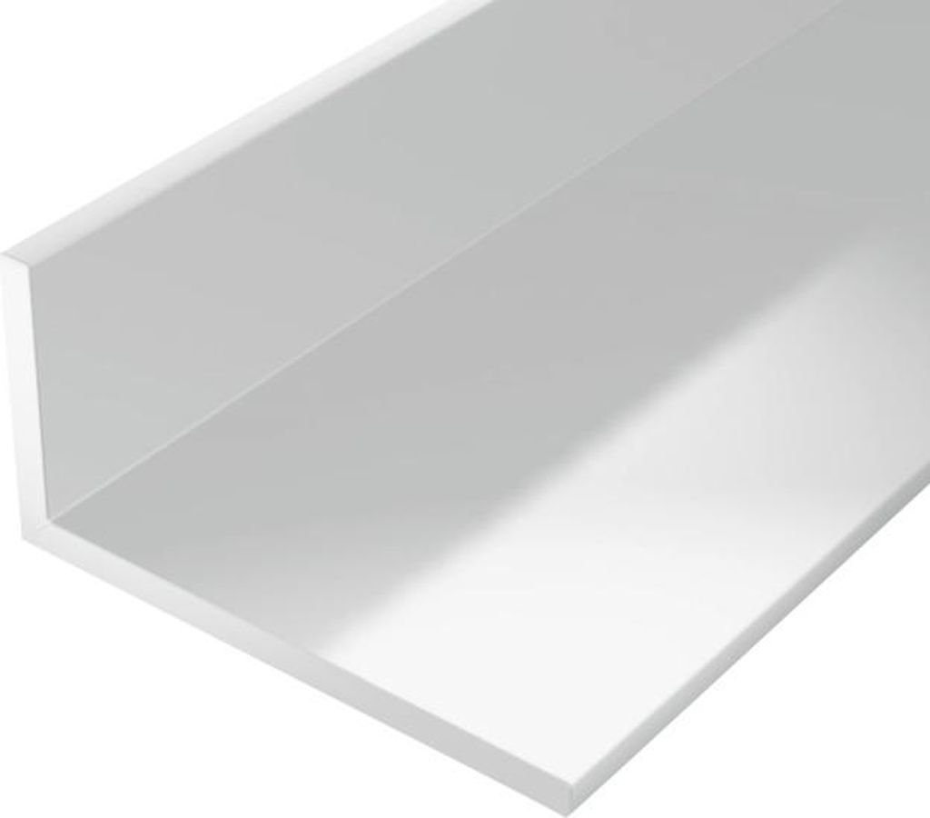 Alberts Winkelprofil, Kunststoff, Länge 2,6m, versch. Größen und Farben 30 x 20 mm (BxH) Weiß 1 mm