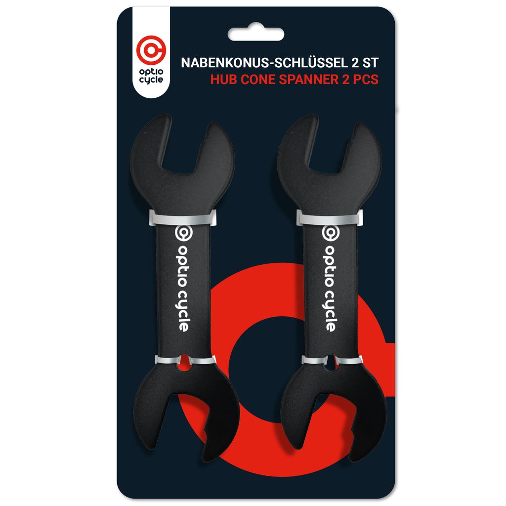 Optio Cycle Konusschlüssel Set Fahrrad 2x – Fahrradschlüssel Werkzeug für Nabenlager | 13mm bis Konusschlüssel 17mm | Bike Wrench