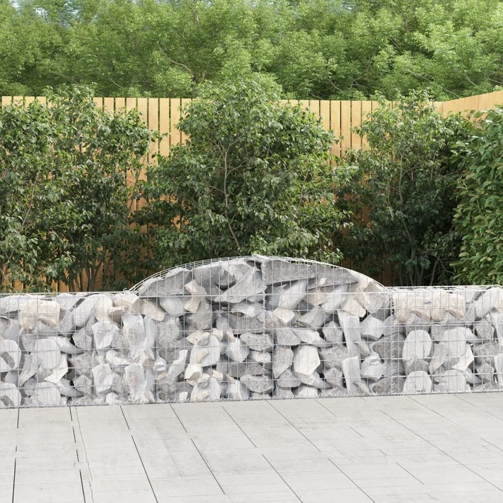 "2026 Promotion" Gabionen mit Hochbogen 12 Stk. - Blumenkasten - 300x30x60/80 cm - Verzinktes Eisen - Beete CC8985