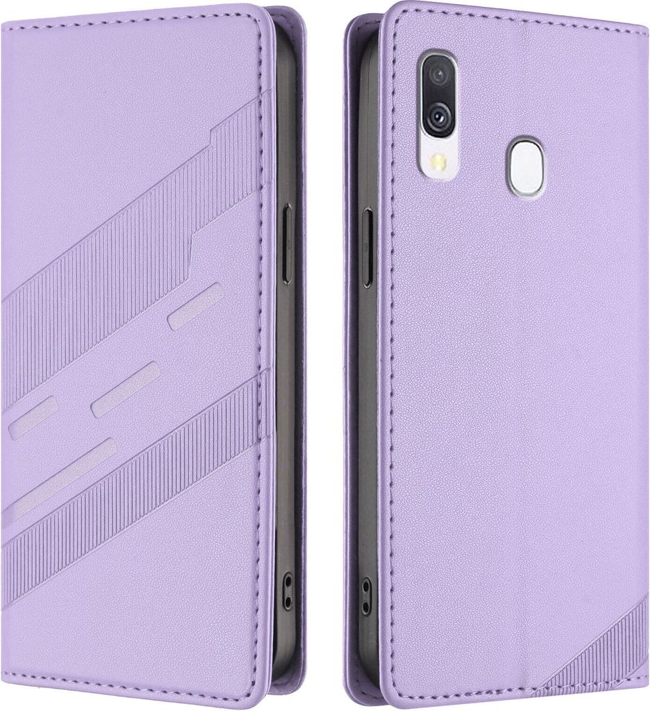 Hülle für Samsung Galaxy A40, Kunstleder Brieftaschen Handyhülle mit Kartenfach und Standfunktion Violett