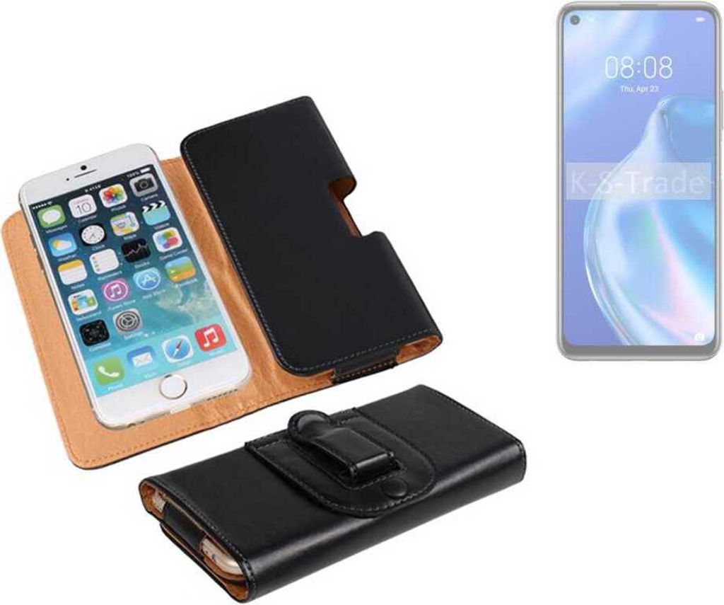 K-S-Trade Schützhülle Handyhülle kompatibel mit Huawei P40 lite 5G Holster Gürtel Tasche Schutzhülle Handy-Tasche Smartphone Case Seitentasche