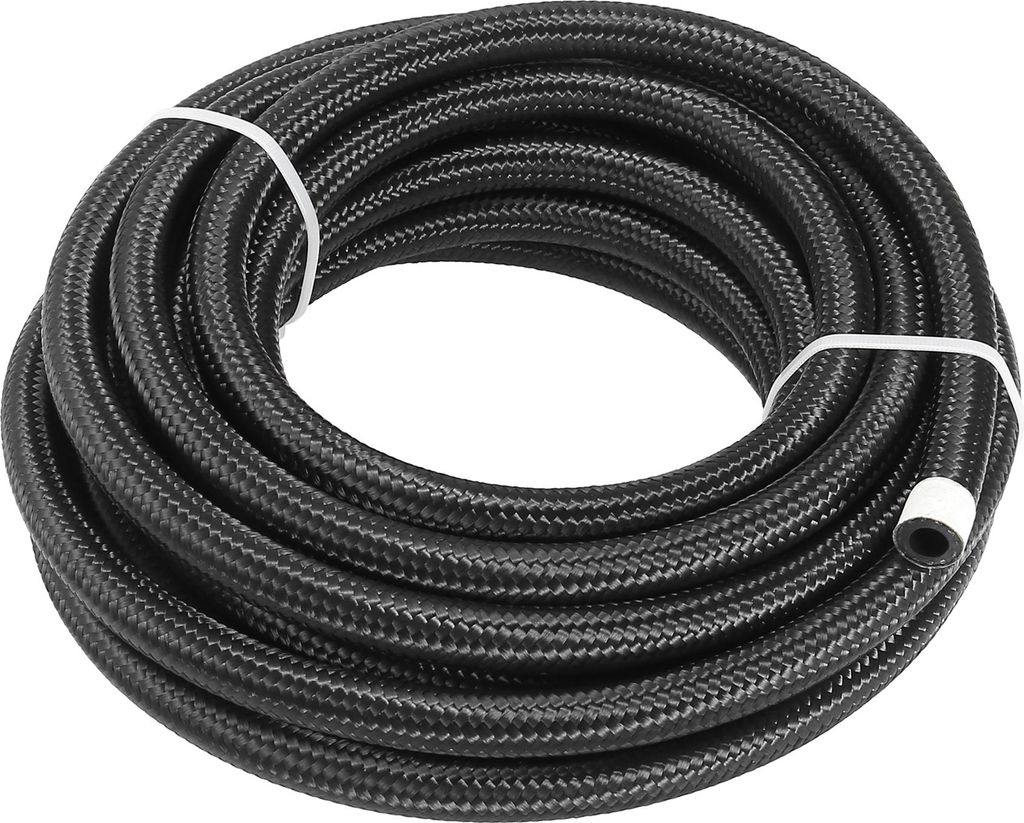6AN Geflochtener Nylon Edelstahl CPE Öl Brennstoff Gasleitungsschlauch 25 Fuß