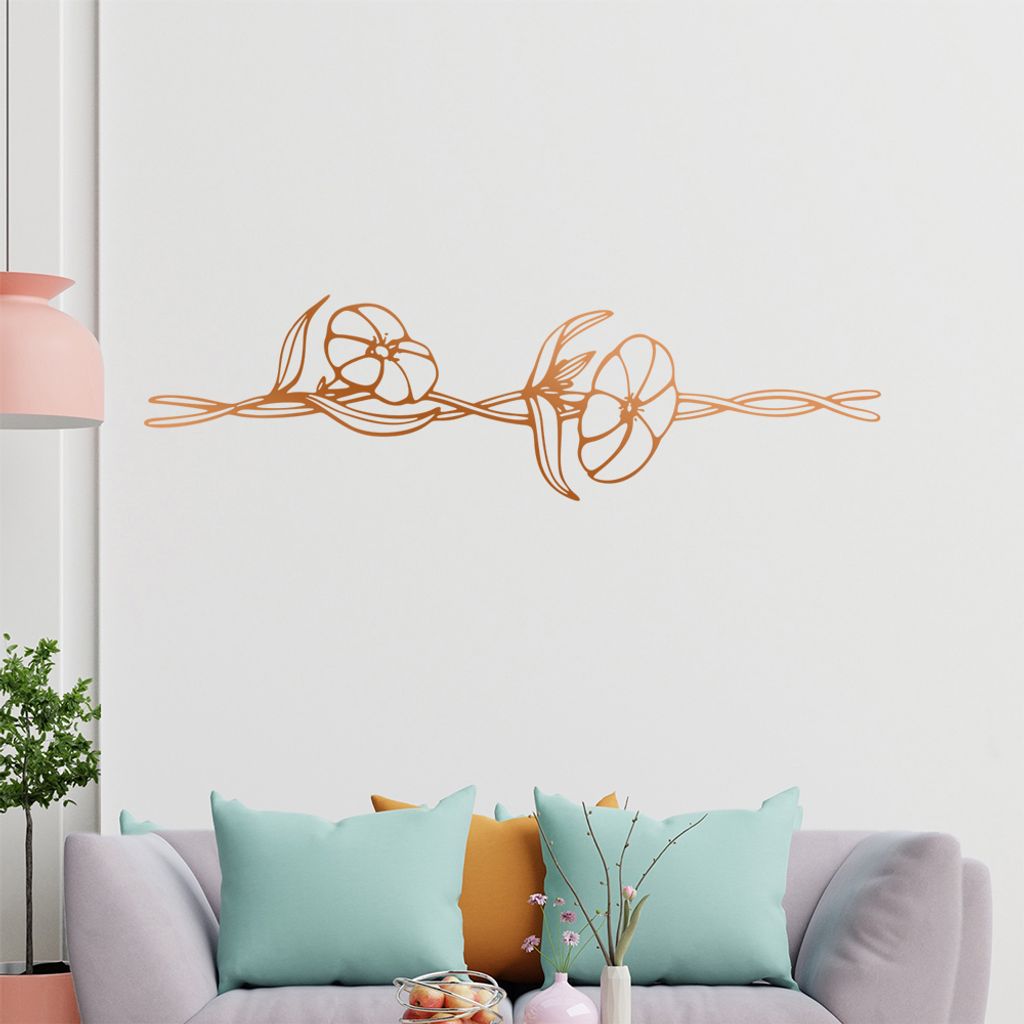 Blumen - Ranken Wandtattoo in 6 Größen - Wandaufkleber Wall Sticker - Dekoration, Küche, Wohnzimmer, Schlafzimmer, Badezimmer