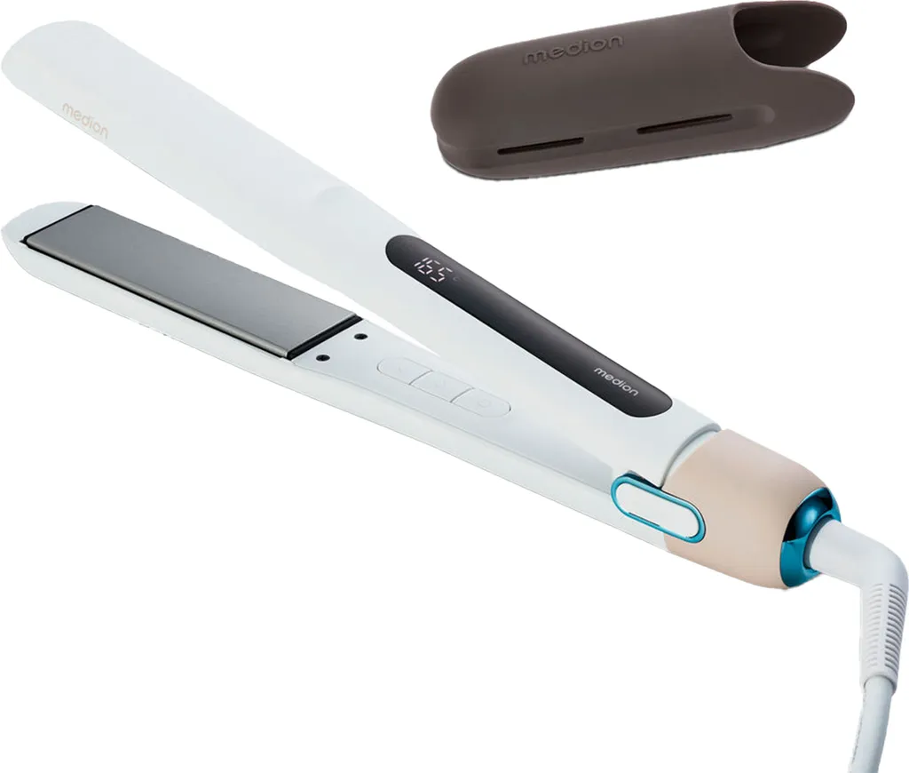 Lisseur à capteur de température MEDION HS1 blanc et housse silicone