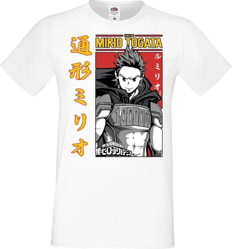 Herren T-Shirt Manga Anime My Hero Anime Academia Mirio Togata Mirio Togata, Man S / Weiß