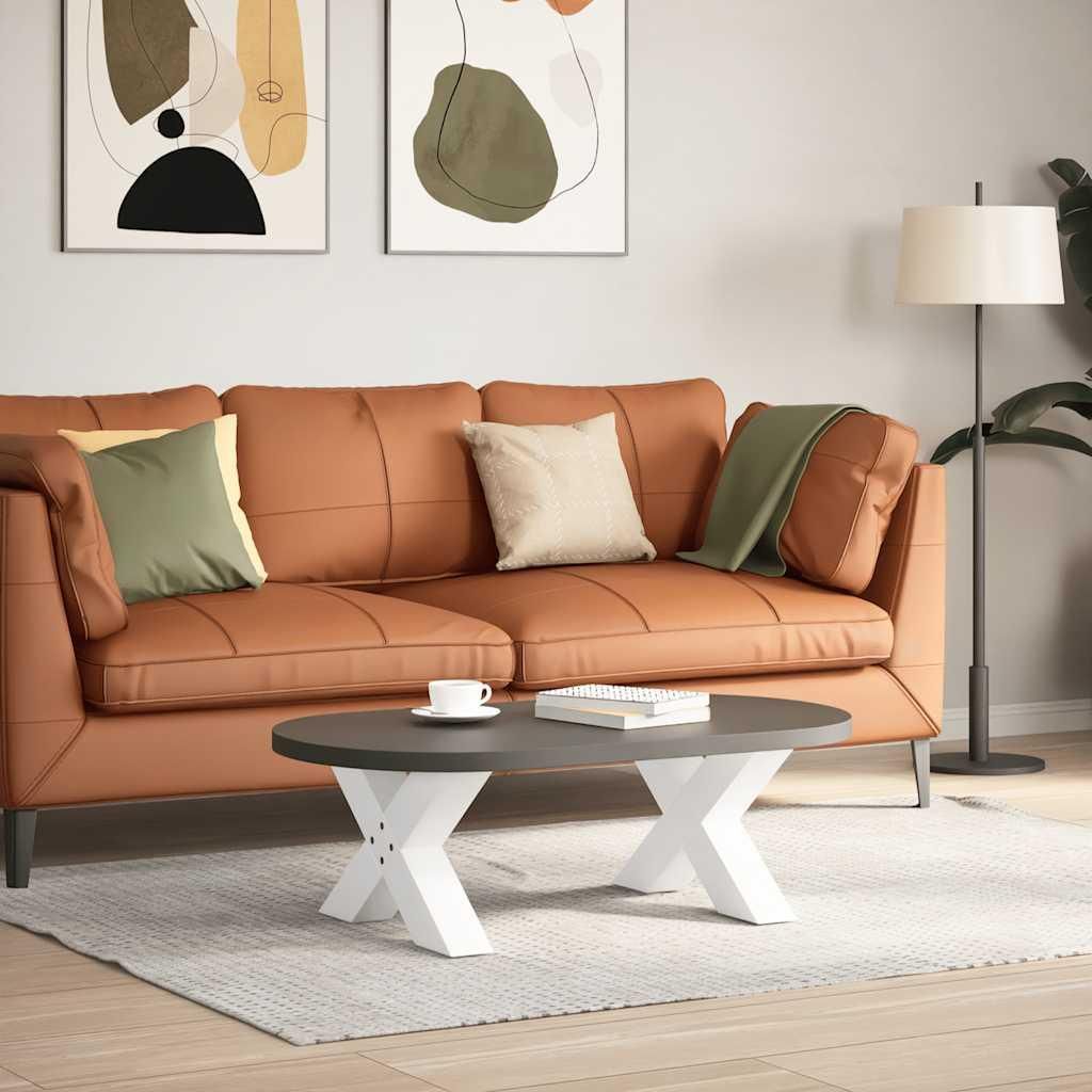 vidaXL Couchtischbeine X-Form 2 Stk. Weiß 60x(30-31) cm Stahl