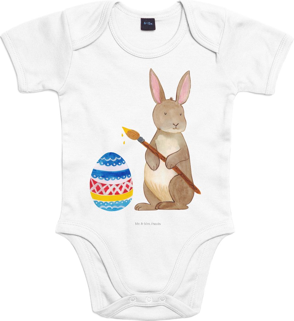 Mr. & Mrs. Panda Strampler Hase Eier Malen 12. - 18. Monat - Heather Grey - Geschenk, Ostern, Kaninchen, overall baby, Frohe, Osterhase, Babybody, ...