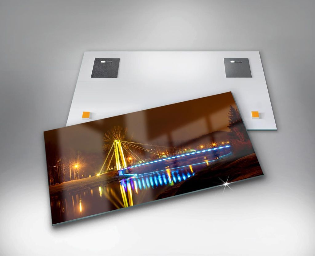Glasmalerei - dekorative Malerei - moderne Malerei - 100x50 - Brücke an der Weichsel in Utron