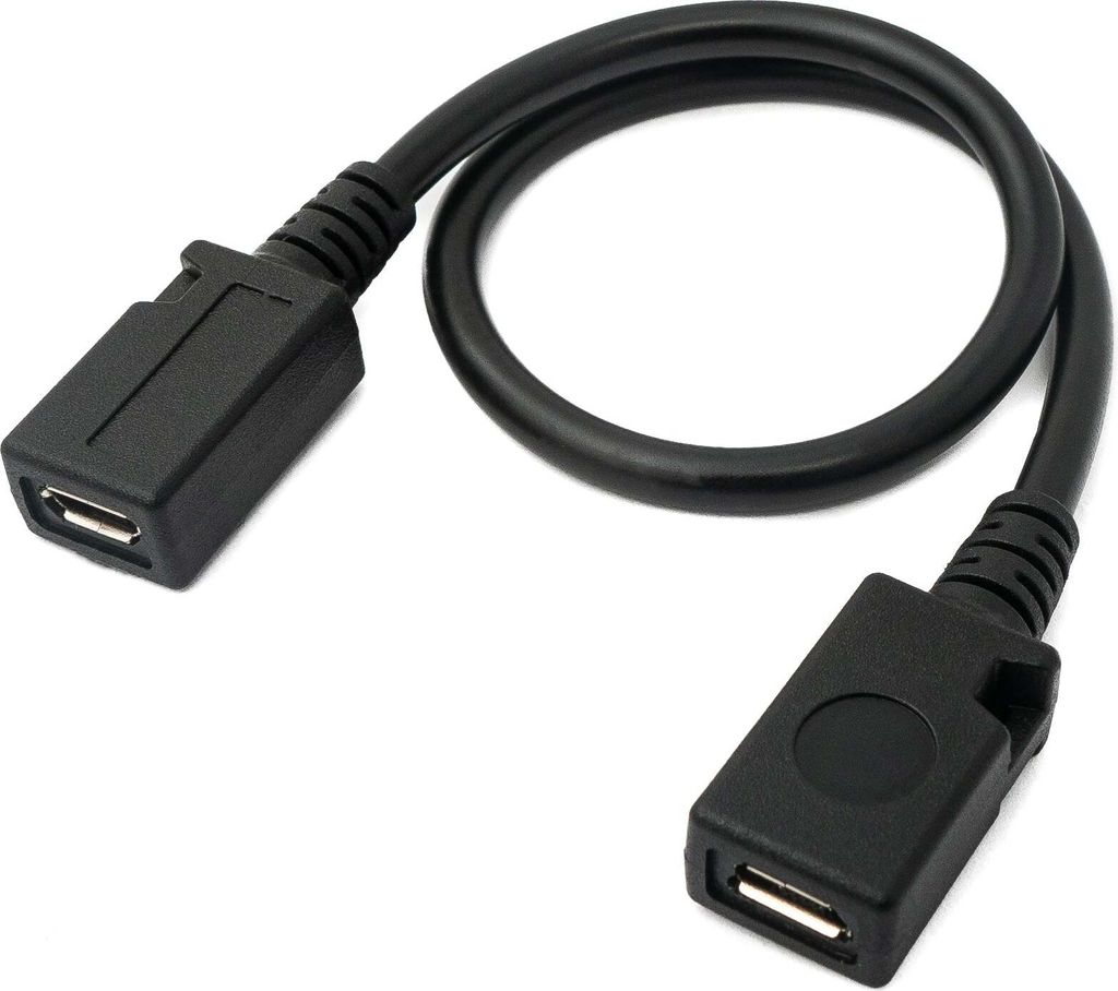 SYSTEM-S USB 2.0 Kabel 27 cm Micro B Buchse zu Buchse in Schwarz