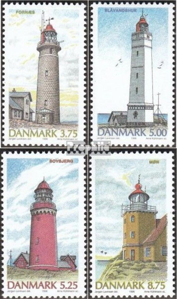 Briefmarken Dänemark 1996 Mi 1132-1135 (kompl.Ausg.) postfrisch Leuchttürme