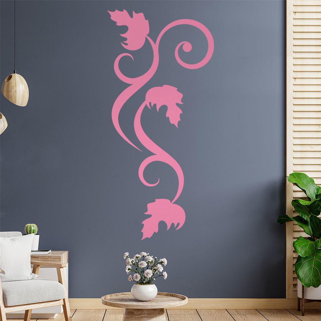 Blätter - Linien Wandtattoo in 6 Größen - Wandaufkleber Wall Sticker - Dekoration, Küche, Wohnzimmer, Schlafzimmer, Badezimmer