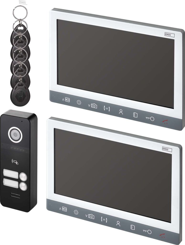 EMOS Video-Türsprechanlagen-Set-10AHD für 2 Teilnehmer, H3017.1