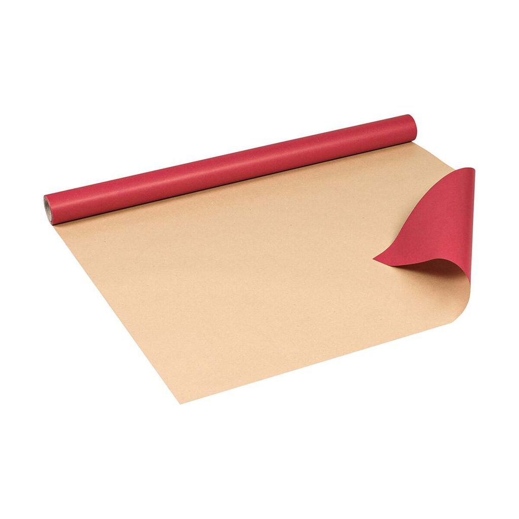 Carta da regalo rossa, 0,70 x 10 m, carta kraft - Immagine del prodotto 