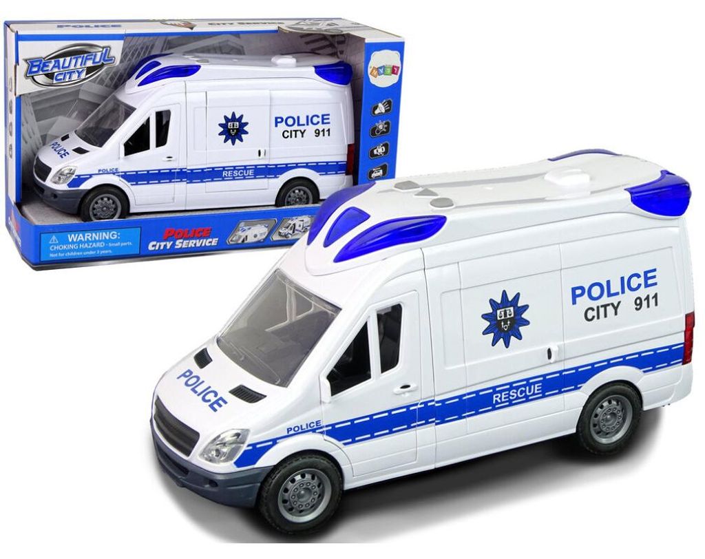 Lean Toys Polizeifunkwagen Polizeiradio Autolicht Soundeffekte Polizeiauto Auto, Größe:UNIVERSAL