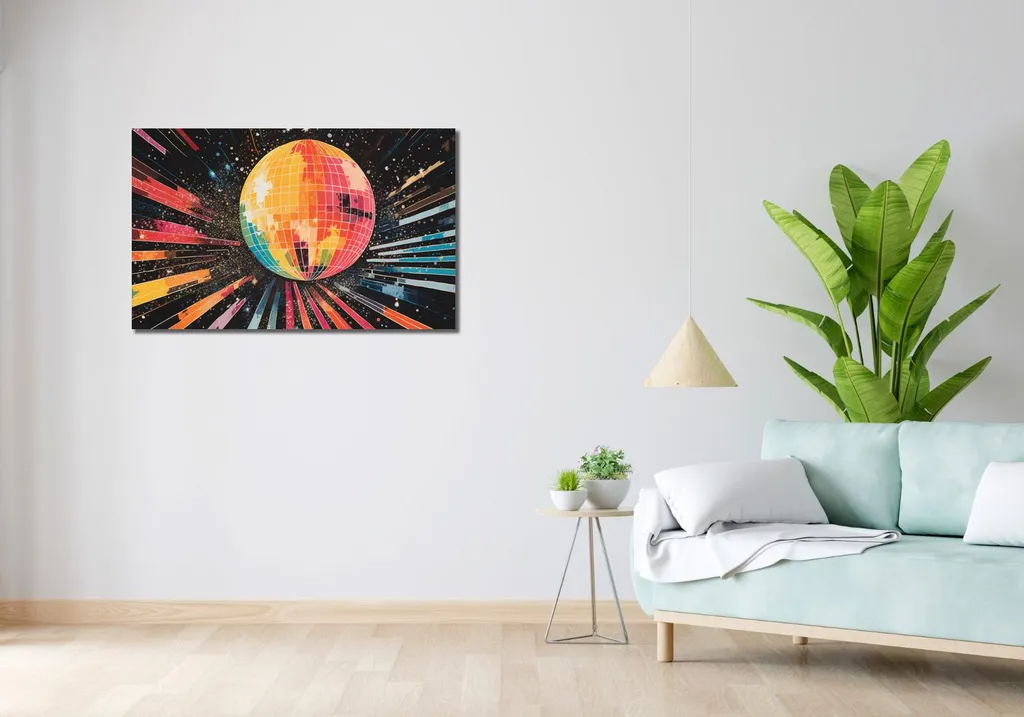 Image murale disco 100x60 cm - Cachez vos murs vides avec style - 2