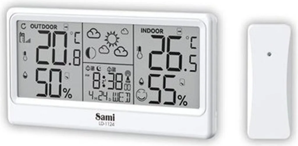 Station Météo Multifonction Écran LCD Couleur - SAMI LD-1124 Haute Précision