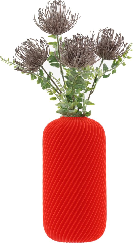 3D Druck Deko Vase Flasche für Kunstblumen Blumenvase Trockenblumen für Pampasgras Höhe 20cm Rot Vase für Bauklotzblumen