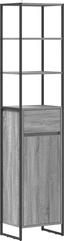 SYFAX™ Mobile da Bagno con cassetto Grigio Sonoma 40 x 30 x 180 cm