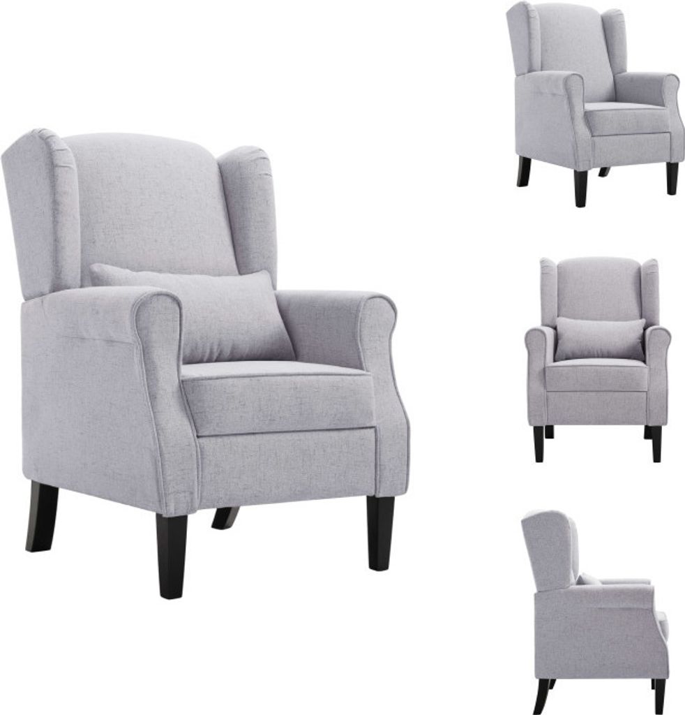 vidaXL Sessel Hellgrau Stoff - Sessel