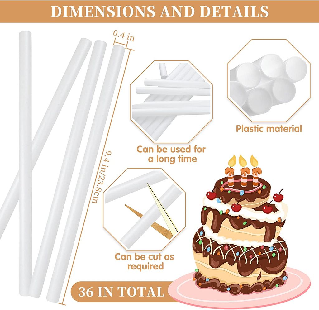 9 Stück Tortenständer-Set Mit 3 Platten – Kunststoff-Kuchenstützen Für Mehrstöckige Torten, Hochzeit, Geburtstag