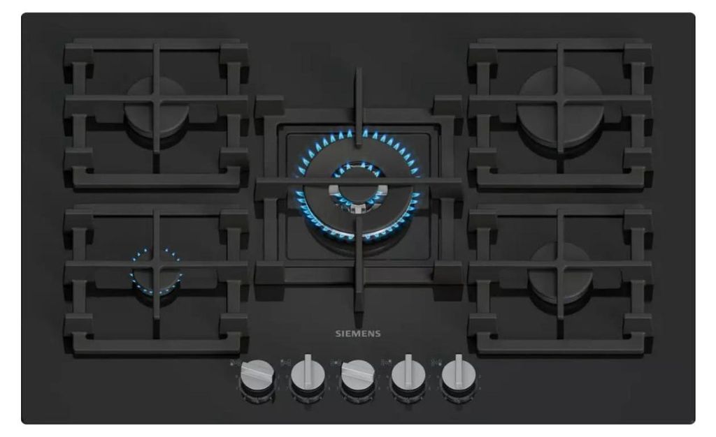 Piano cottura a gas da 75 cm con 5 fuochi, 11500 w, nero Immagine del prodotto 