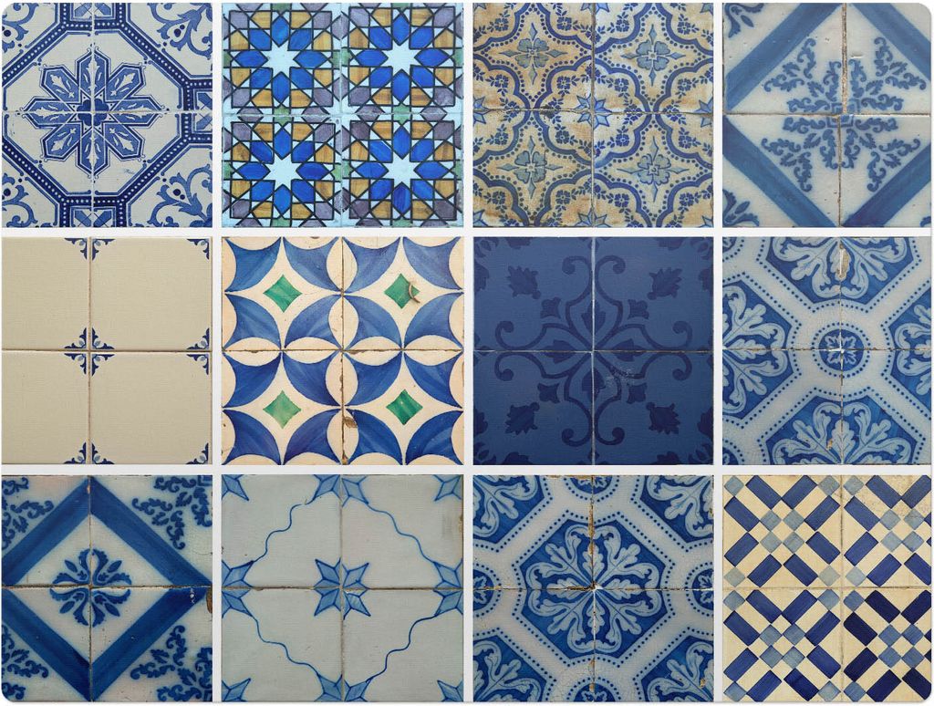 Kacheln im Retro-Stil – Bodenschutzmatte – Stuhlunterlage 120x90 cm – Rutschfest – Hartbodenmatte