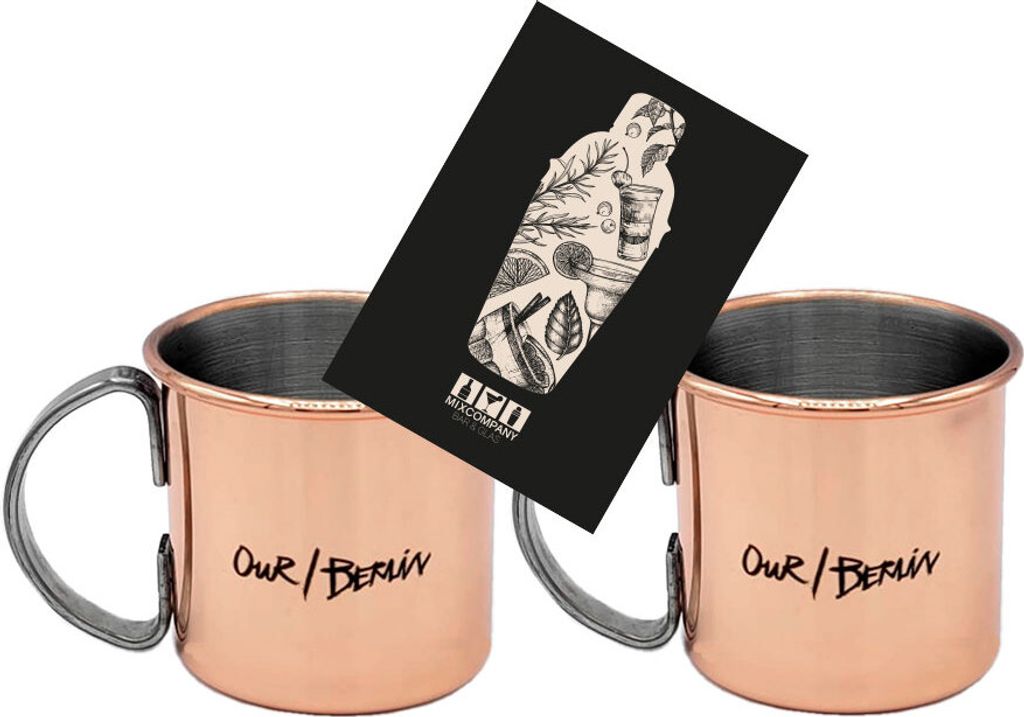 Our Berlin 2er Set Kupfer Becher - 2x Moskow Mule Becher mit Griff