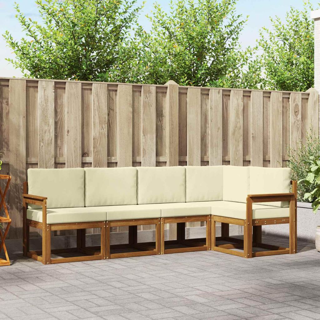 Sofa Set - VIDAXL - Loungesofa - mit Kissen - 5 pcs - Natur und Creme