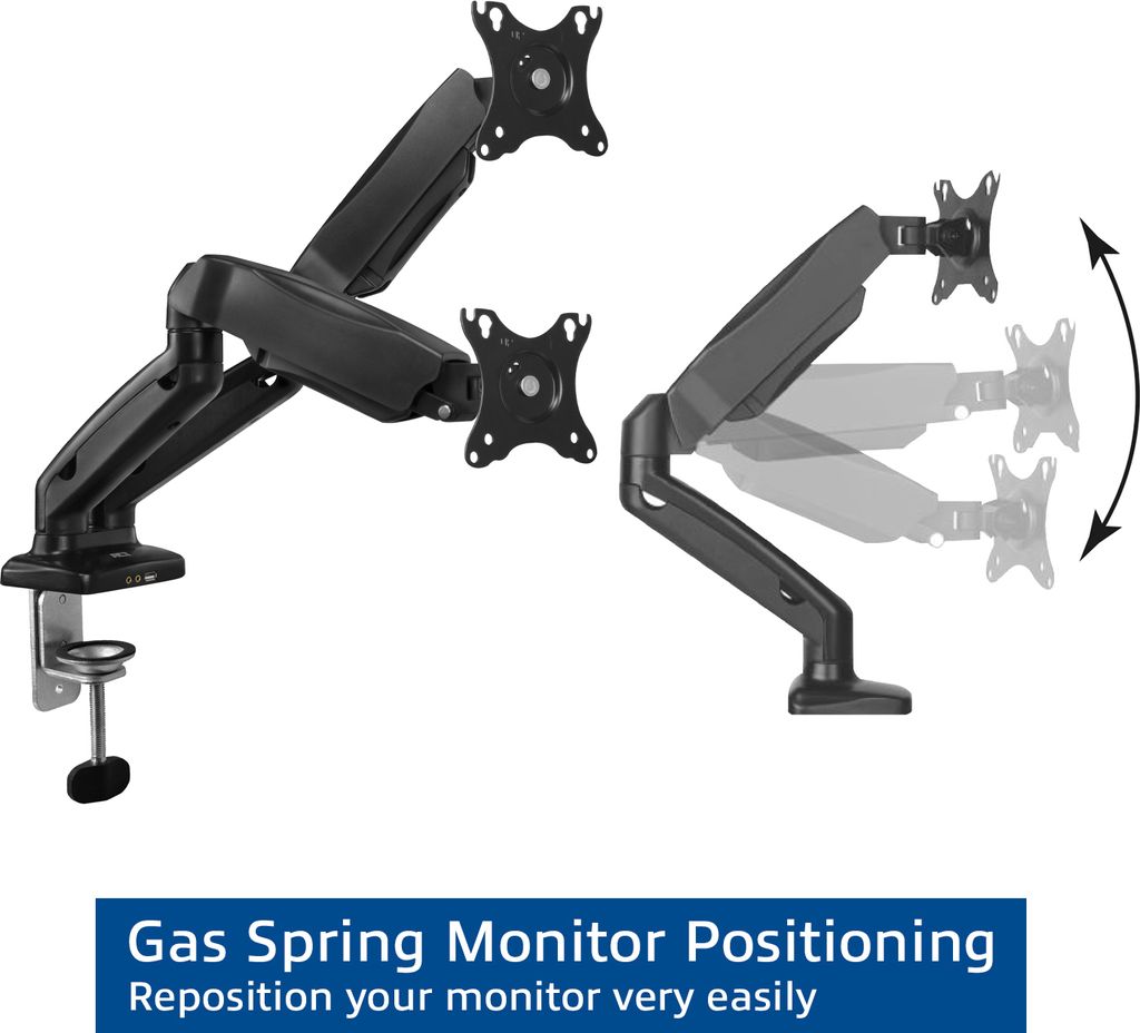 ACT Tischhalterung mit Gasfeder für 2 Monitore bis 32 Zoll Produktbild 4