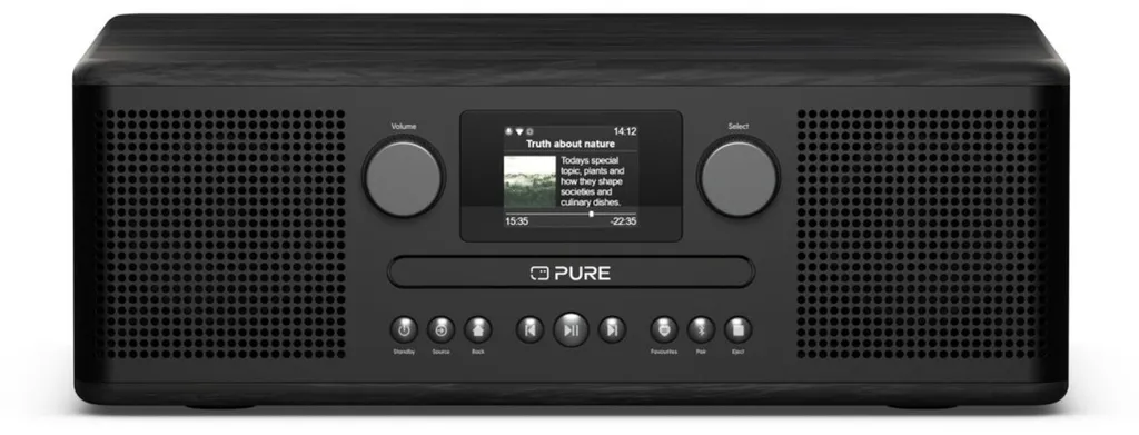 Radio Internet Classic C-D6i Noir et Frêne - Système Audio Tout-en-Un
